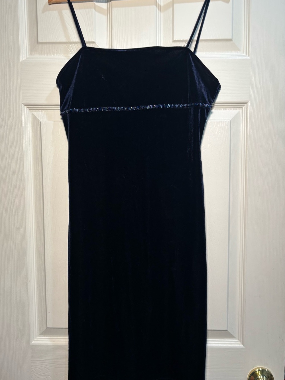 City Triangles Vintage Midnight Blue Velvet Mini Slip Dress Small